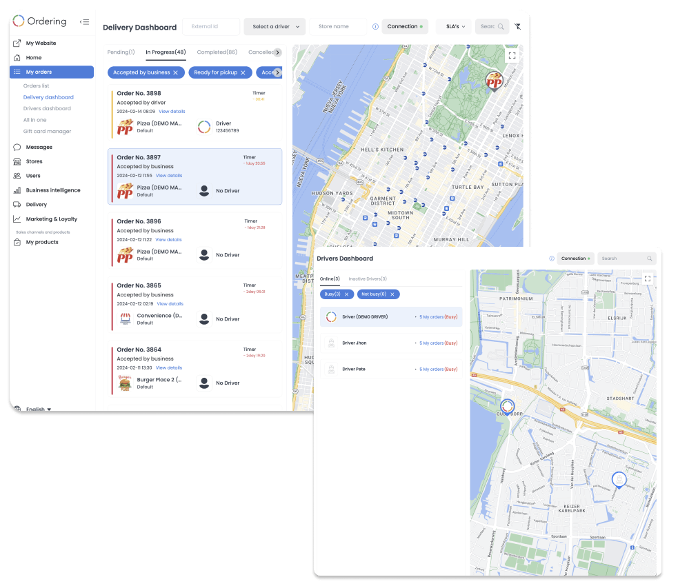 Delivery Dashboard | Panel de Gestión de Entregas | OrderingPlus