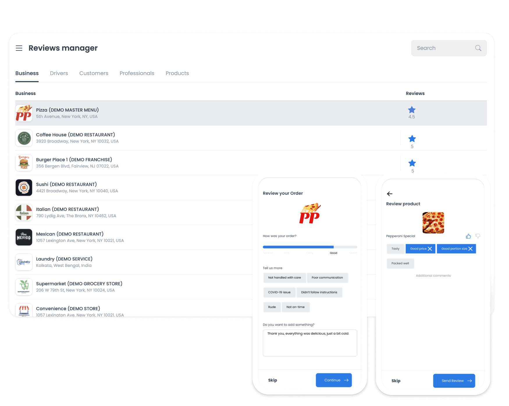 Reviews Manager | Reseñas OrderingPlus